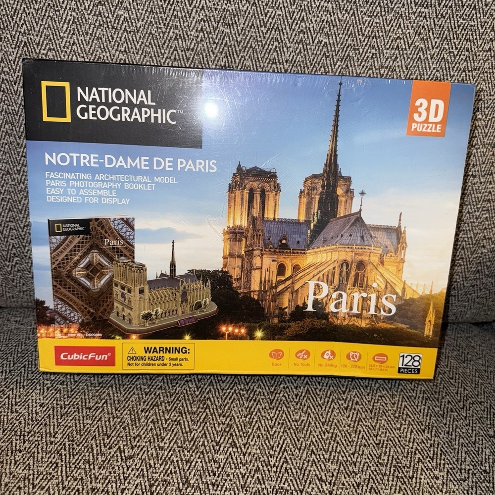NEW CubicFun National Geographic 3D Puzzle Notre Dame de Paris with Booklet